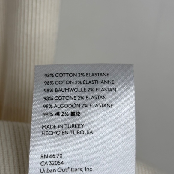 Anthropologie Maeve Square Neck Babydoll T Shirt S White Ribbed Stretch Y2K Boho - Picture 5 of 8